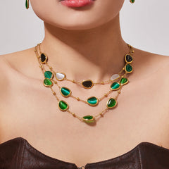 Color Cat-Eye Teardrop Jewelry