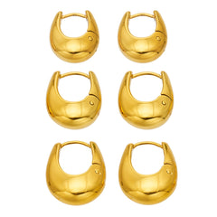 Polished U-Shaped 316L Stainless Steel Earrings