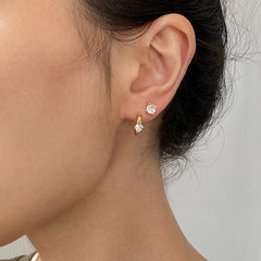 Nicolette Minimalist Pavé Stud Earrings