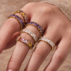 Triangle Cubic Zirconia Band Ring
