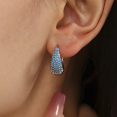 18K Gold-Plated Color Cubic Zirconia Rounded Hoops
