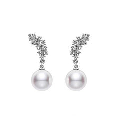 Nadine Pearl Pavé Stud Earrings