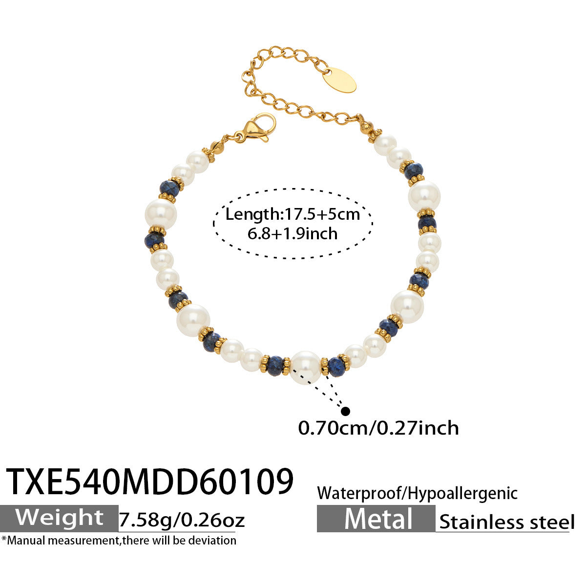 Pearl-Look Bead Charm Necklace or Bracelet
