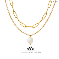 Layered Freshwater Pearl Pendant Necklace