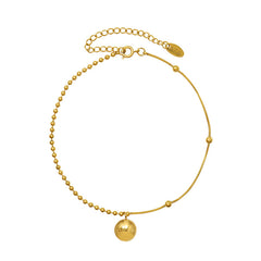 Gold-Tone Fine Bead Anklet