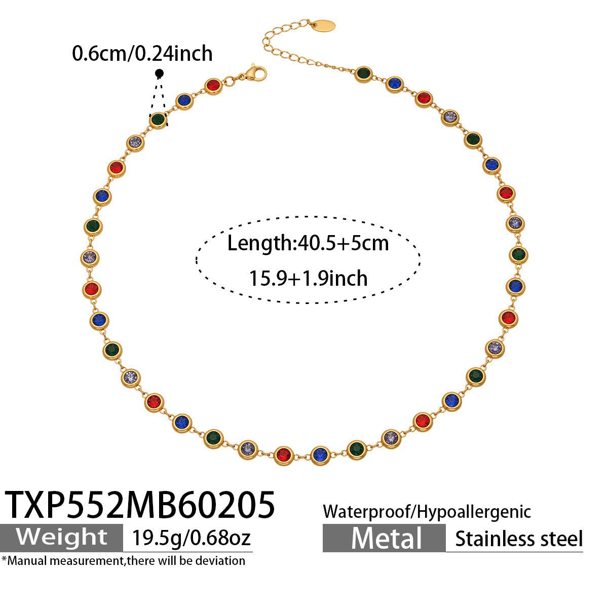 Color Cubic Zirconia Round Station Jewelry