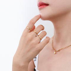 18K Gold-Plated Minimal Stacking Band Ring