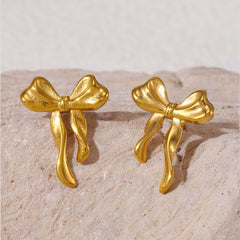 Gold-Tone Bow Stud and Drop Earring Designs