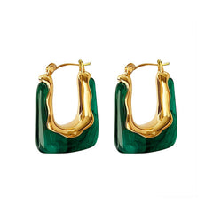 Daphne Resin Geometric Hoop Earrings