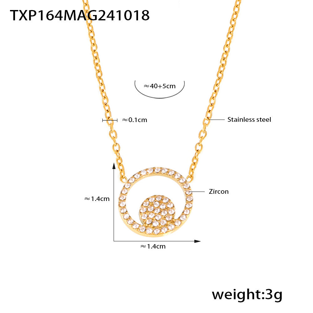 Double-Circle Cubic Zirconia Necklace, Bracelet or Ring