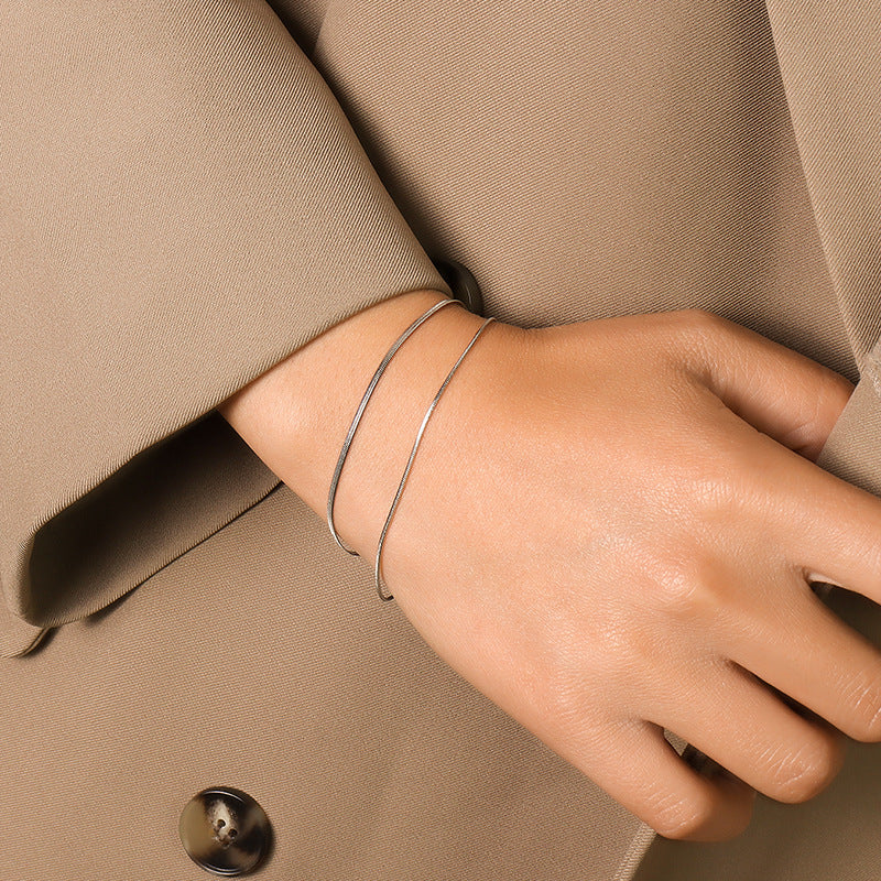 Double-Layer Flat Chain Bracelet