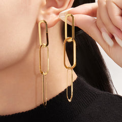 18K Gold-Plated Rectangular Link Jewelry