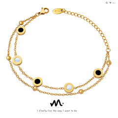 18K Gold-Plated Round Accent Layered Bracelet