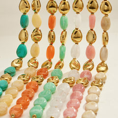 Oval Color Resin Necklace and Bracelet