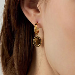 Nadine Vintage-Inspired Tiger-Eye Stud Earrings No. 941179