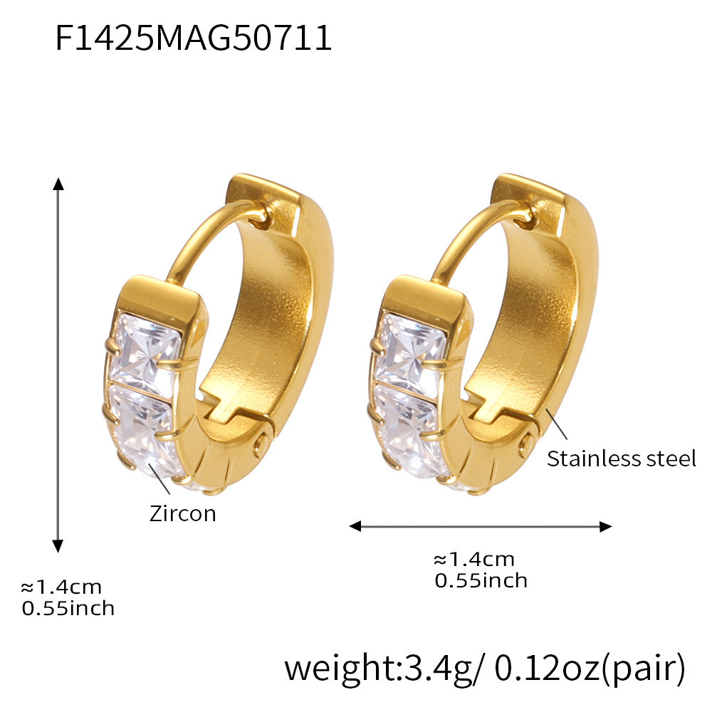 Gold-Tone Cubic Zirconia Huggie Hoop Earrings