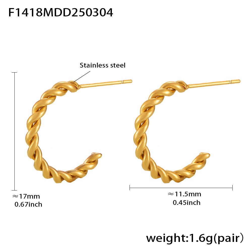 Textured Twist Hoop Earrings