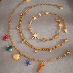 Starburst Ocean Charm or Layered Chain Jewelry