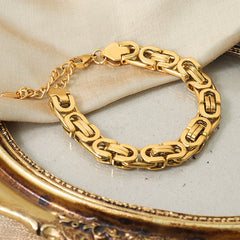 Gold-Tone Rounded Link Bracelet