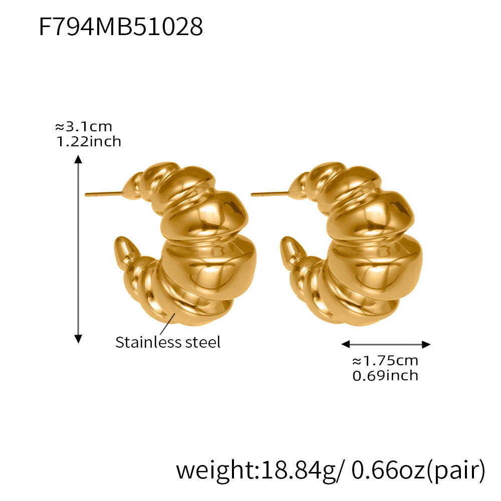 18K Gold-Plated Croissant Hoop Earrings
