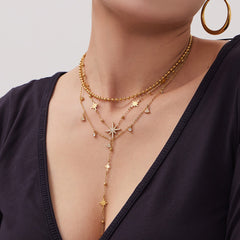 Cubic Zirconia Starburst Necklace & Bracelet