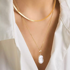 Daphne Pearl Snake Layered Necklace