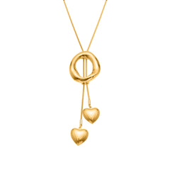 Circle and Heart Drop Slider Necklace