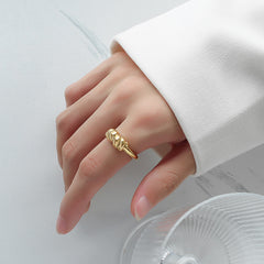 18K Gold-Plated Twisted Sculptural Ring