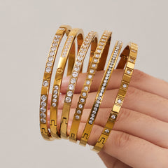 Cubic Zirconia Slim Clasp Bangle Designs