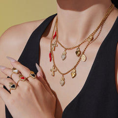 18K Gold-Plated Heart Pendant Jewelry