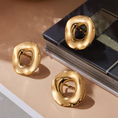 Open Disc Sculptural Stainless Steel Ring