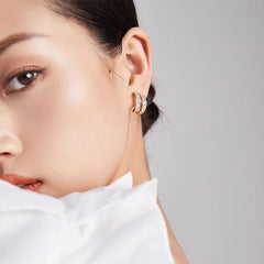 Daphne Minimalist Pavé Stud Earrings