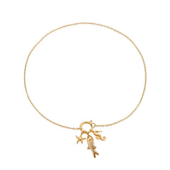 18K Gold-Plated Fish Charm Necklace or Earrings