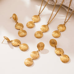 Gold-Tone Spiral Disc Jewelry