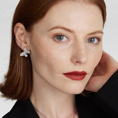 Daphne Dainty Pavé Butterfly Stud Earrings