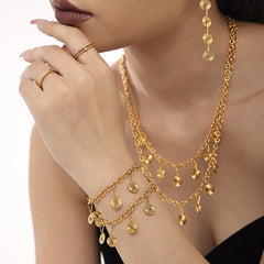 Ribbed Disc Necklace, Anklet or Earrings
