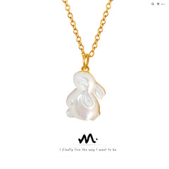 Gold-Tone Rabbit Charm Pendant Necklace