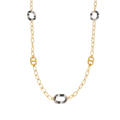 Patterned Oval-Link Long Necklace