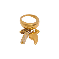 Sculptural Charm-Accent Ring