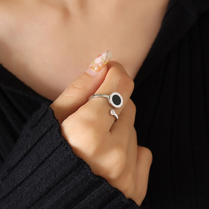 Round Inlay Open Ring