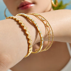 Cubic Zirconia Geometric & Clover Bracelets