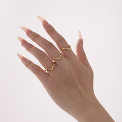V-Shaped Cubic Zirconia Open Ring