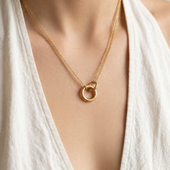 Gold-Tone Circle Pendant Necklace