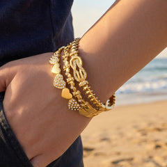 18K Gold-Plated Cubic Zirconia Clasp Bangle Designs