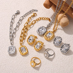 Textured Oval Stone-Accent Jewelry