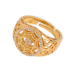 Ornate Cubic Zirconia Openwork Ring