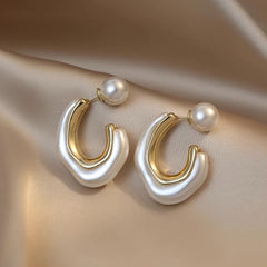 Marielle Vintage-Inspired Pearl Hoop Earrings