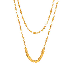 Gold-Tone Geometric Double-Layer Necklace