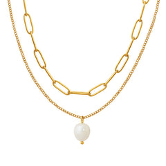 Layered Freshwater Pearl Pendant Necklace