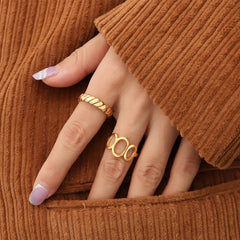 18K Gold-Plated Twisted Band Ring